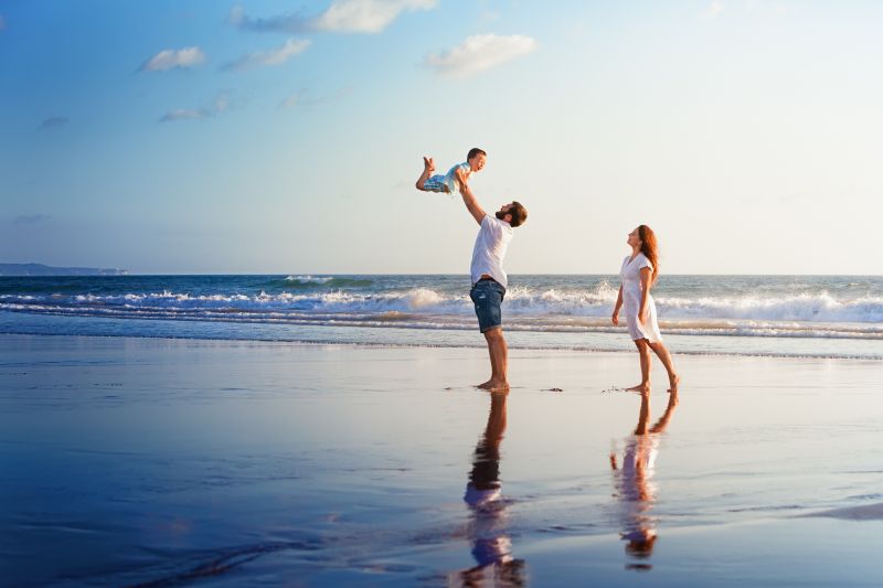 Family on the beach